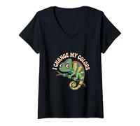 Mujer Memes Divertidos de camaleón Estoy más Confundido Cambio mis Colores Camiseta Cuello V