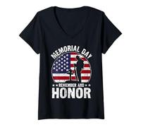 Mujer Memorial Day Recuerda Y Honor Camiseta Cuello V