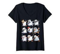 Mujer Men Women and Kids Dabbing Animals Wildlife Halloween Party Camiseta Cuello V