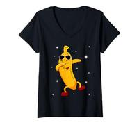 Mujer Men Women Kids Cool Yellow Banana Dabbing Fruit Parties Camiseta Cuello V