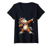 Mujer Men Women Kids Funny Horse Dabbing Animals Wildlife Parties Camiseta Cuello V