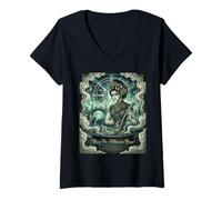Mujer Meng Po - Diosa del Olvido Mitología China Folklore Camiseta Cuello V