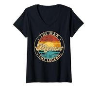Mujer MENON The Man The Myth The Legend First Name Camiseta Cuello V