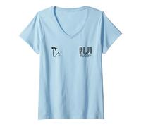 Mujer Men's Fiji Rugby T-Shirt for Rugby Ball Players Camiseta Cuello V