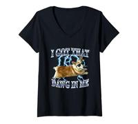 Mujer Mens Funny Heavy Metal Got That Dawg In Me Corgi Dog Lover Camiseta Cuello V