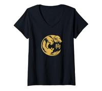 Mujer Mens Women Chinese New Year of The Dog Long Haired Dachshund Camiseta Cuello V