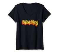 Mujer Mens Womens Girls 70s Retro Vintage Union Thug Camiseta Cuello V