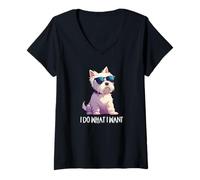 Mujer Mens Womens Kids Funny Do What I Want Westie Dog Lover Camiseta Cuello V