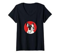 Mujer Mens Womens Kids Logo Black White French Bulldog Lover Camiseta Cuello V