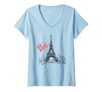 Mujer Men's Women's Kids Paris France Eiffel Tower Graphic Design Camiseta Cuello V