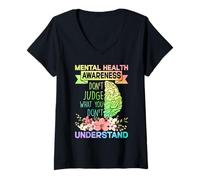 Mujer Mental Health Awareness Dont Judge What You Don't Understand Camiseta Cuello V