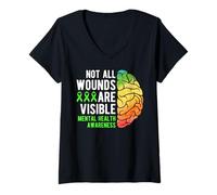 Mujer Mental Health Awareness - Not All Wounds Are Visible Camiseta Cuello V