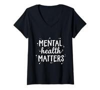 Mujer Mental Health Matters Salud Mental Terapeuta Frase Camiseta Cuello V