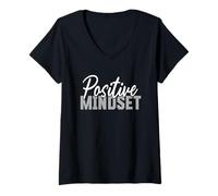 Mujer Mentalidad Crecimiento Cita Motivacional Inspiración Positividad Camiseta Cuello V