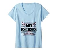 Mujer Mentalidad de disciplina sin Excusas Camiseta Cuello V