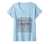 Mujer Mentalidad de No Easy Way Camiseta Cuello V