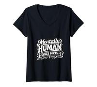 Mujer Mentalmente Humano Desde el Nacimiento. No Hay therians aquí Camiseta Cuello V