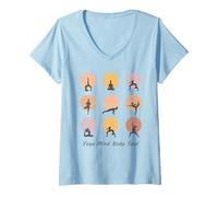 Mujer Mente Cuerpo Alma Amante Yoga Camiseta Cuello V