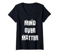 Mujer Mente sobre materia Camiseta Cuello V