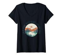 Mujer Mente Tranquila, corazón Salvaje, Alma de la Naturaleza Camiseta Cuello V