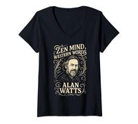 Mujer Mente Zen Palabras Occidentales Alan Watts Cita Sabiduría Camiseta Cuello V