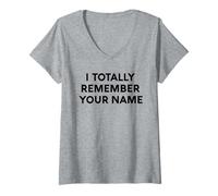 Mujer Mentira Blanca, Recuerdo Totalmente tu Nombre, Fiesta Divertida y sarcástica Camiseta Cuello V