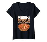 Mujer Menudo Amante Sopa Mexicana Menudo Desayuno De Campeones Camiseta Cuello V