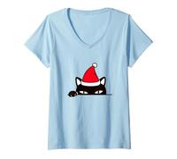 Mujer Meow Cat Christmas Cool Novelty Graphic Tees & Cool Designs Camiseta Cuello V