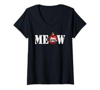Mujer Meow - Grumpy Cat Christmas Camiseta Cuello V