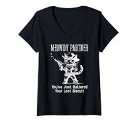 Mujer Meowdy Partner Cat You've Just Buttered Your Last Biscuit Camiseta Cuello V