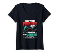 Mujer Mercado de valores Bull Bear Stop Losses Day Trader Funny Trading Camiseta Cuello V