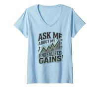 Mujer Mercado de valores Inversor Funny Day Trader Stock Trading Camiseta Cuello V