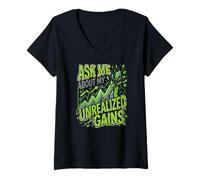 Mujer Mercado de valores Inversor Funny Day Trader Stock Trading Camiseta Cuello V