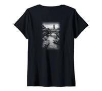 Mujer Mercado Flotante Ayutthaya Río del Templo de Tailandia Camiseta Cuello V