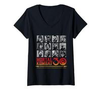 Mujer Mercancía de Mortal Kombat 30 de Mortal Combat Camiseta Cuello V