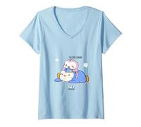 Mujer Mercancía Oficial de Pudgy Penguins | GF Bite | Duo Pengu & Polly Camiseta Cuello V