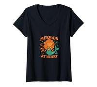 Mujer Mermaid at Heart Ocean Soul Summer Vibes Estética Camiseta Cuello V