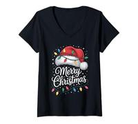 Mujer Merry Christmas 2025 Feliz Navidad Camiseta Cuello V