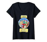 Mujer Merry Halloween Christmas Design Monster Winter Holiday Camiseta Cuello V