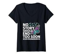 Mujer Mes de concientización sobre el Suicidio septiembre Concientización sobre el Suicidio Mental Camiseta Cuello V
