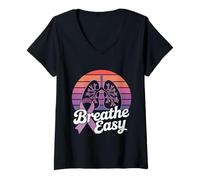 Mujer Mes de concientización sobre la Fibrosis quística Mayo Fibrosis quística púrpura Camiseta Cuello V
