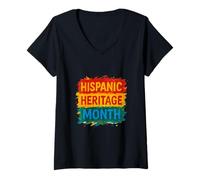 Mujer Mes de la Herencia Hispana Camiseta Cuello V