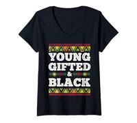Mujer Mes De La Historia De Los Jóvenes Superdotados Y Los Negros Camiseta Cuello V