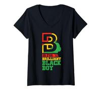 Mujer Mes de la Historia Negra B de Brilliant Niño Negro Niños Camiseta Cuello V