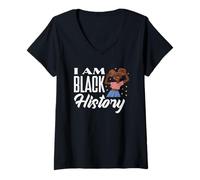 Mujer Mes de la Historia Negra Soy una Chica de Camiseta Cuello V