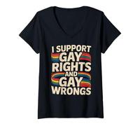 Mujer Mes del Orgullo LGBTQ Gay | Soporte Divertido Derechos Gay Gay Errores Camiseta Cuello V