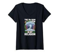 Mujer Meteorology Humor 18z NAM Run Is My Religion Camiseta Cuello V