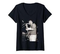 Mujer Meteors P Paul Fenech Psychobilly Guitarra En Vivo Martin O'Neill Camiseta Cuello V