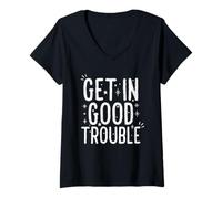 Mujer Métete en Problemas Bueno-Problemas necesarios John-Lewis Camiseta Cuello V