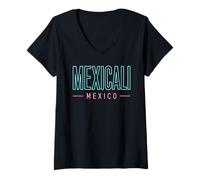 Mujer Mexicali México Mexicano La Chinesca Baja California Chicano Camiseta Cuello V